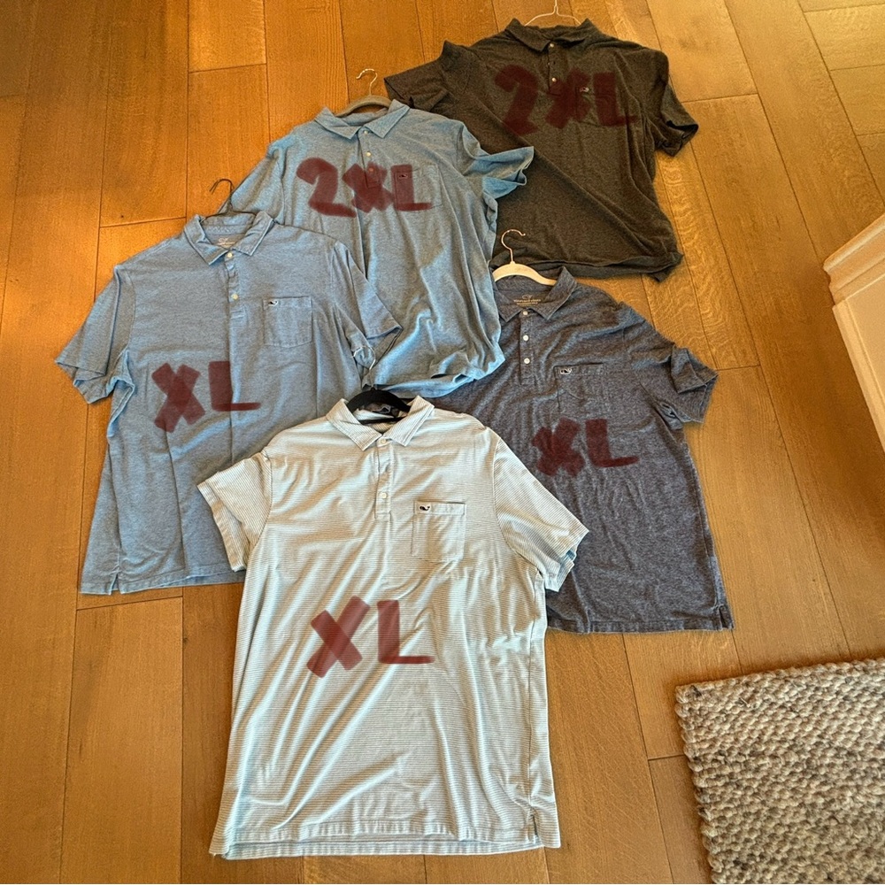 Various “Vineyard Vines” Polo/Golf Shirts. Sizes XL-2XL